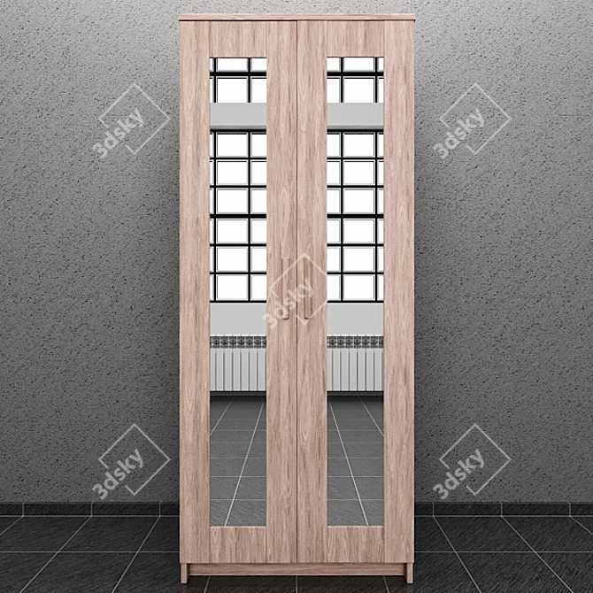 Modern IKEA Brimnes Wardrobe 3D model image 1