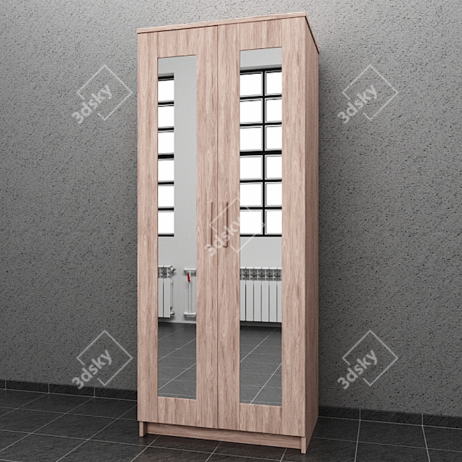 Modern IKEA Brimnes Wardrobe 3D model image 2