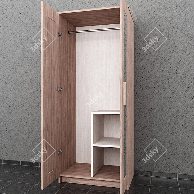 Modern IKEA Brimnes Wardrobe 3D model image 3