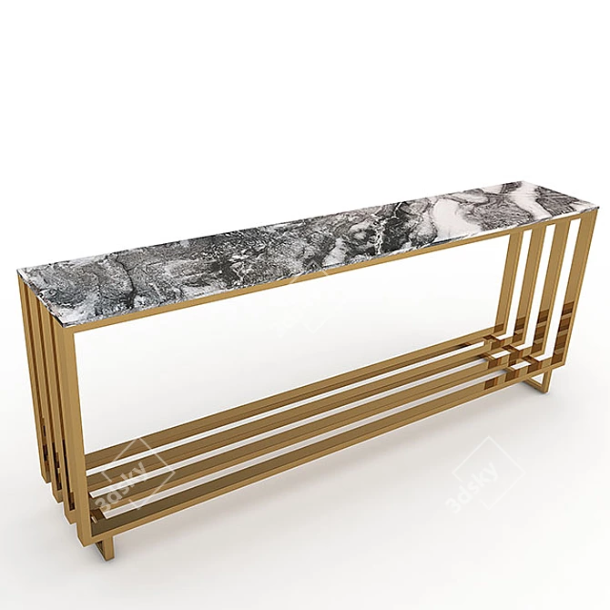 Sleek Console Table: 1.6m x 0.3m x 0.65m 3D model image 1