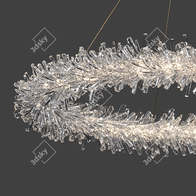 Versatile Crystal Chandeliers: Round, Rectangle, Sphere 3D model image 3