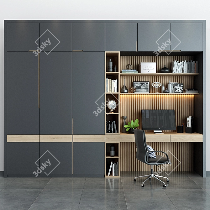 Modern Wood Cabinet for Stylish Interiors 3D model image 1