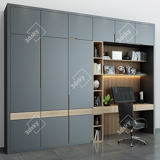 Modern Wood Cabinet for Stylish Interiors 3D model image 2