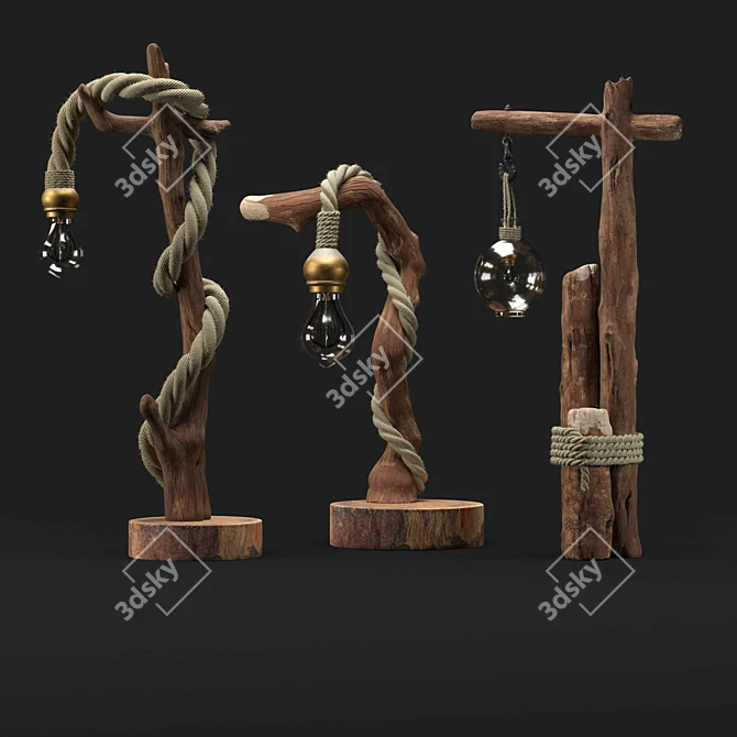 Wooden Light Collection 3D model image 6