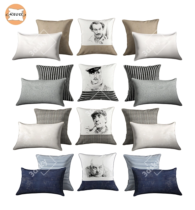 Softer Cushion Set: Comfort in Every Corner 3D model image 1