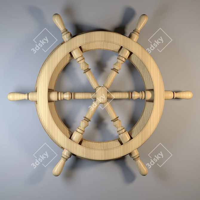 Wooden Ship Rudder: Smooth Steering 3D model image 1