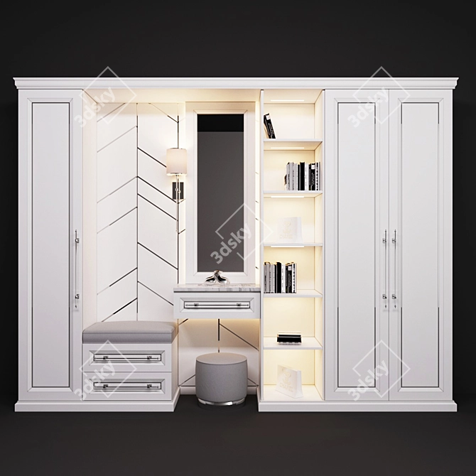 Hallway Wardrobe, Stylish and Functional 3D model image 1