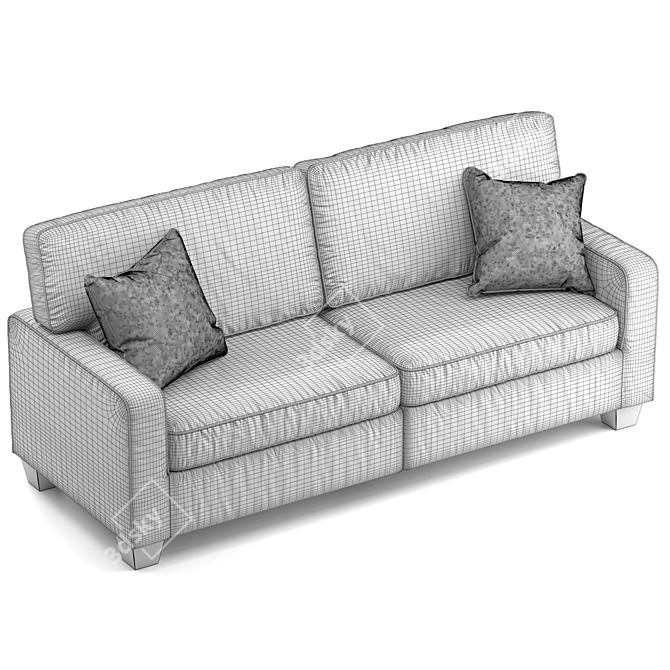 Timeless Comfort: Mobilis Classic Loveseat 3D model image 4