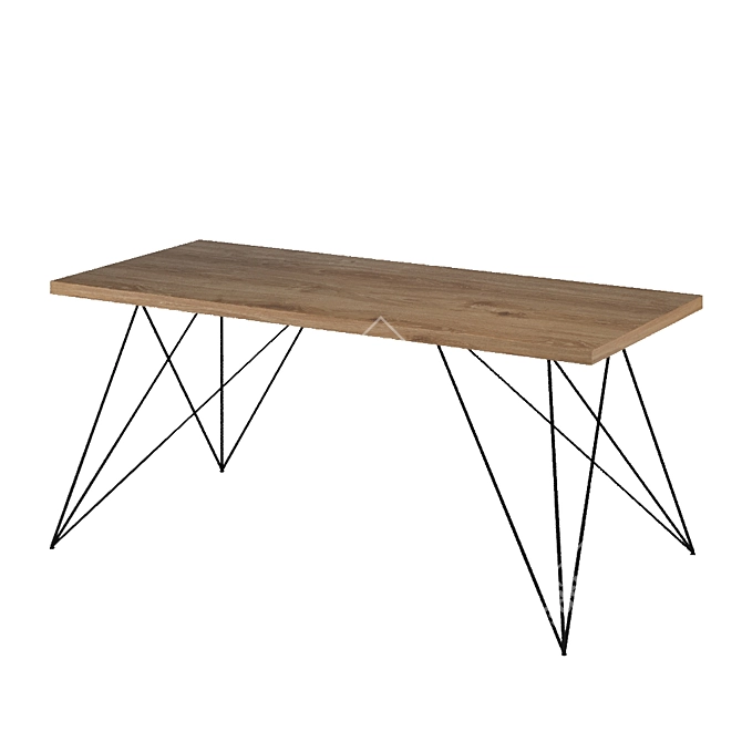 Vintage Wooden Table-1800mm 3D model image 4