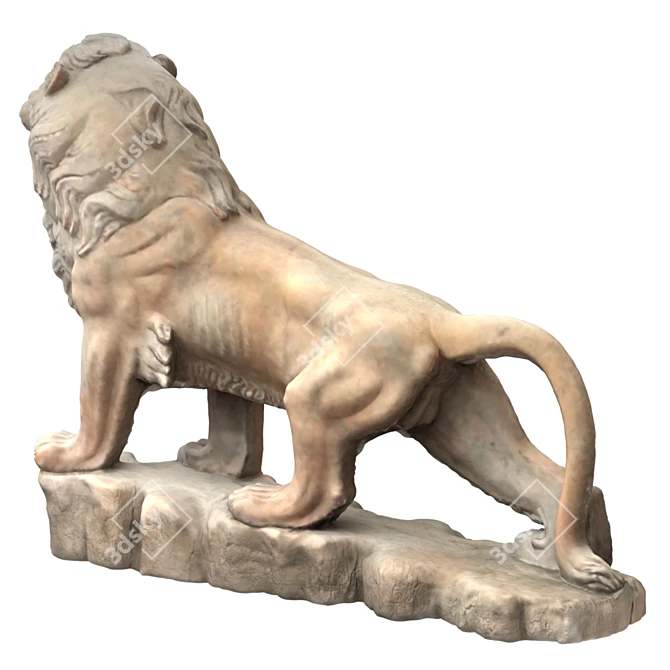 Roaring Lion Statue - Majestic Home Decor 3D model image 2