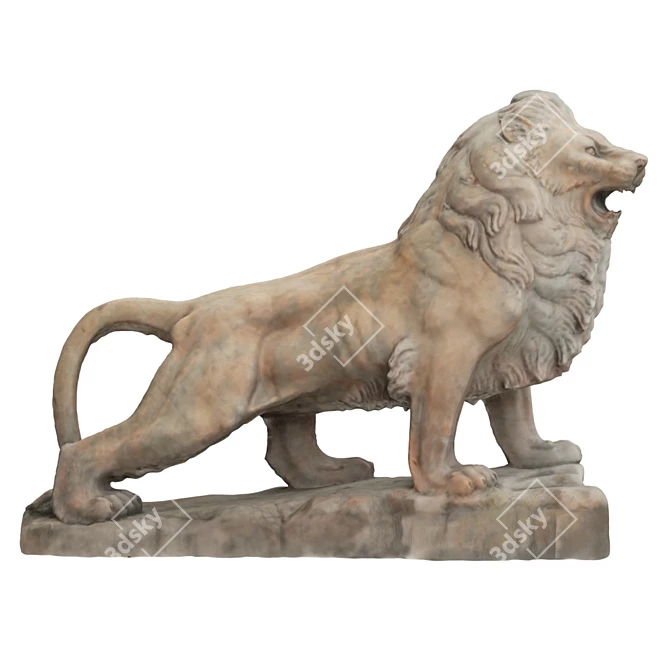 Roaring Lion Statue - Majestic Home Decor 3D model image 3