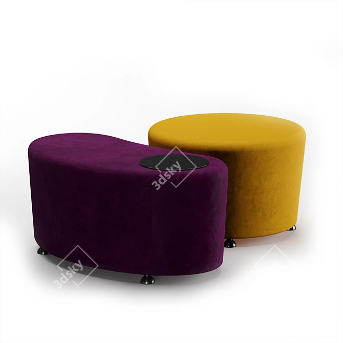 Dumbo Velvet Chrome Pouf 3D model image 9