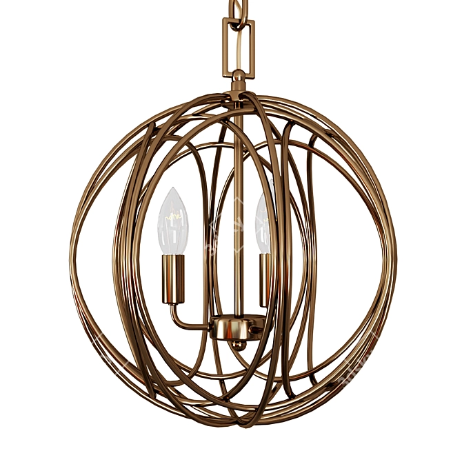 Title: Arbor Modern Hanging Cage Lamp 3D model image 2