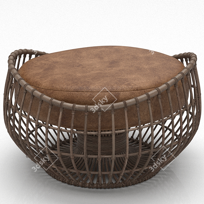 Natural Bamboo Wicker Chair 3D model image 1