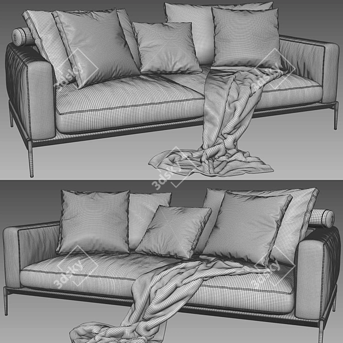 Elegant Flexform Romeo 2 Sofa 3D model image 3