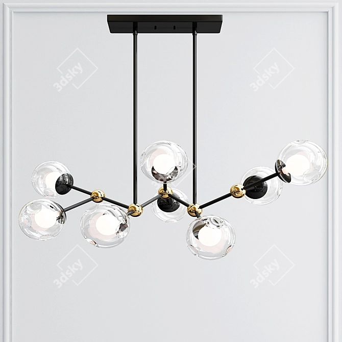 Sleek Callicarpa 8-Light Chandelier 3D model image 1