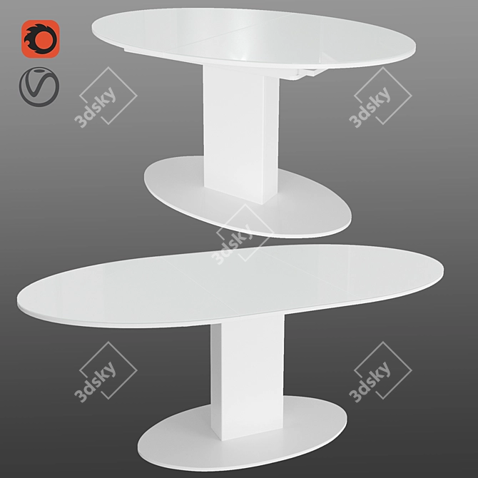 Convertible Dining Table - Stylish and Functional 3D model image 4