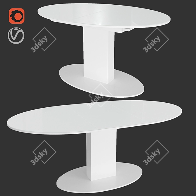 Convertible Dining Table - Stylish and Functional 3D model image 5