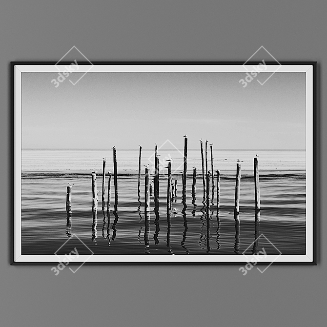 Black Framed Art Print 3D model image 1