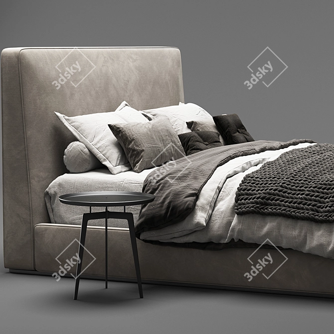 Modern Minotti Powell Bed 3D model image 3