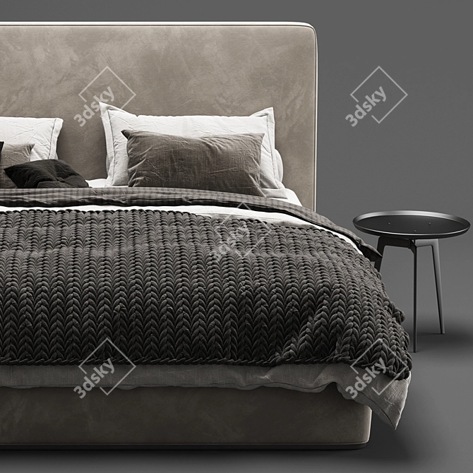 Modern Minotti Powell Bed 3D model image 4