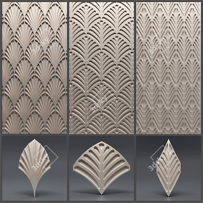 3D Gypsum Panel - Seamless Design Solution 3D model image 1