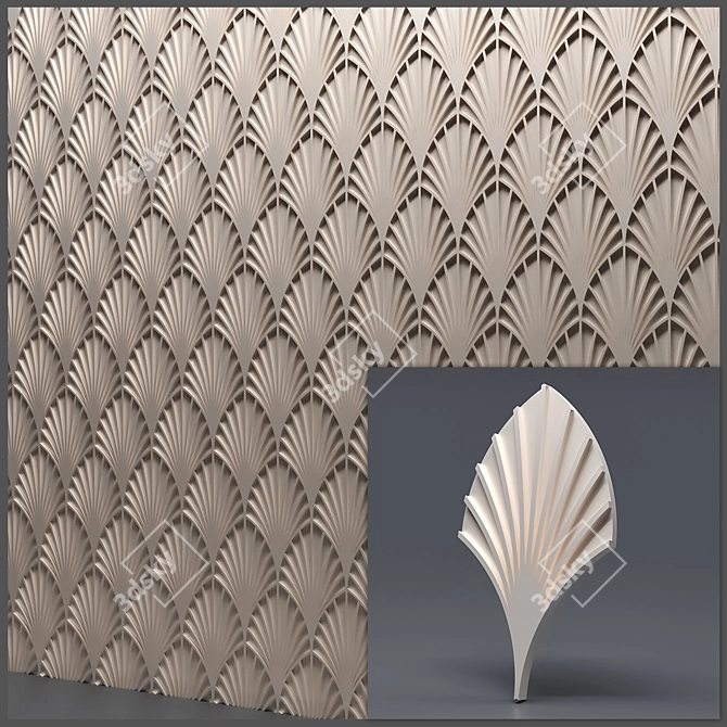 3D Gypsum Panel - Seamless Design Solution 3D model image 2
