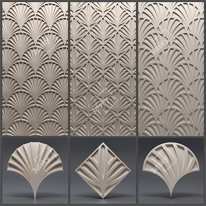 Seamless Gypsum 3D Panels: Versatile and Stylish 3D model image 1