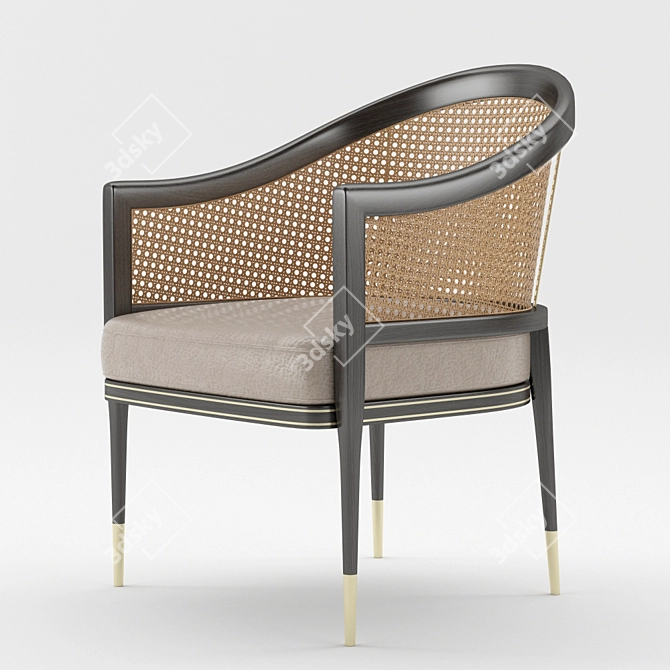 Elegant Grasse Chair, Exquisite Craftsmanship 3D model image 1