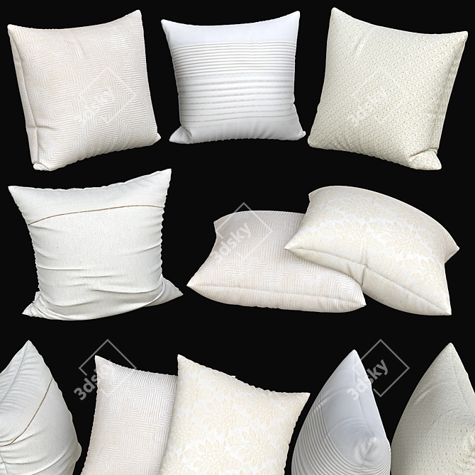 Elegant Sofa Decor Pillows 3D model image 1