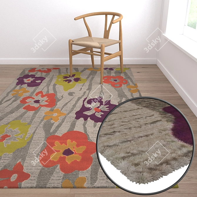 Title: Luxury Carpets Set | High-Quality Textures 3D model image 5