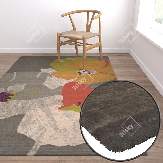 Luxury Carpet Set with Versatile Textures 3D model image 5