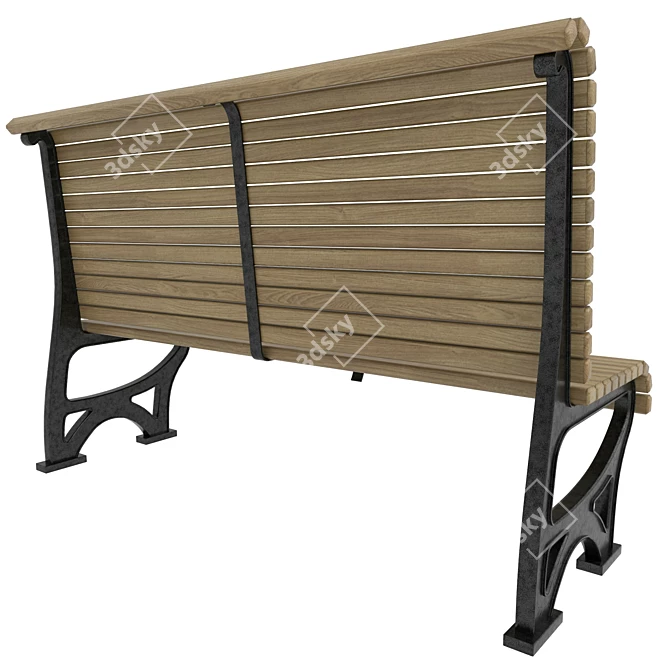 City Bench Station: Single & Double Versions 3D model image 3