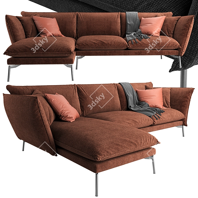 Hugo Corner Sofa: Comfort and Style 3D model image 1