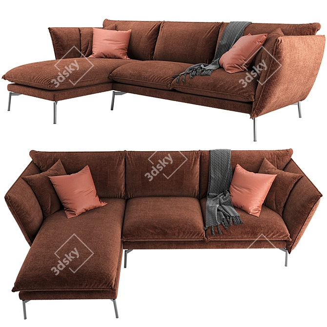 Hugo Corner Sofa: Comfort and Style 3D model image 2