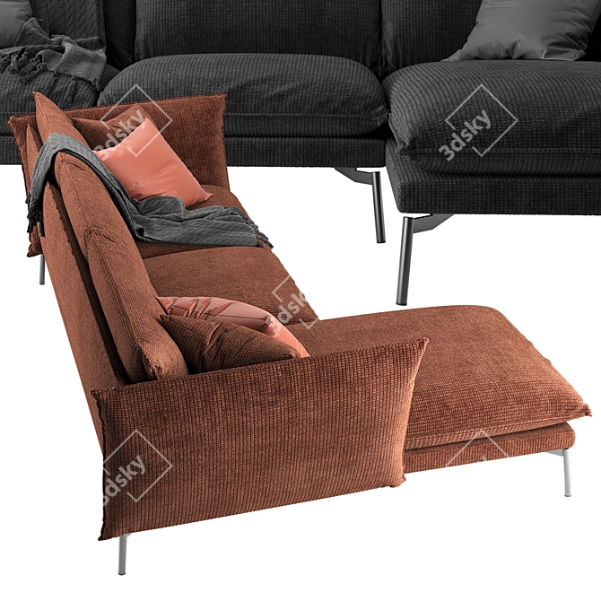 Hugo Corner Sofa: Comfort and Style 3D model image 3