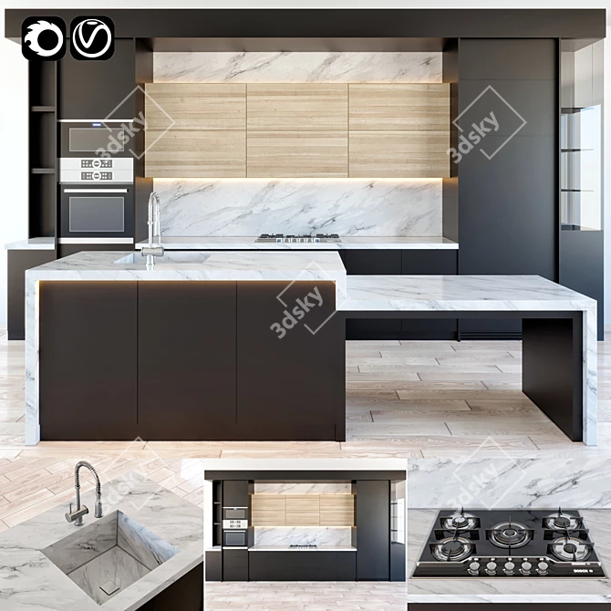 Modern Kitchen Blender 3D model image 1