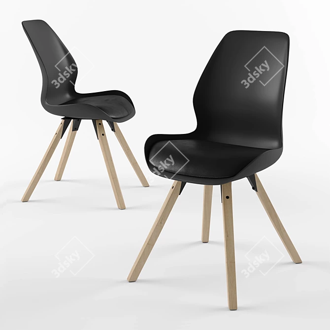 Scandinavian Comfort: JYSK BOGENSE Chair 3D model image 3