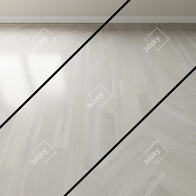 French Oak Chevron Parquet 3D model image 1