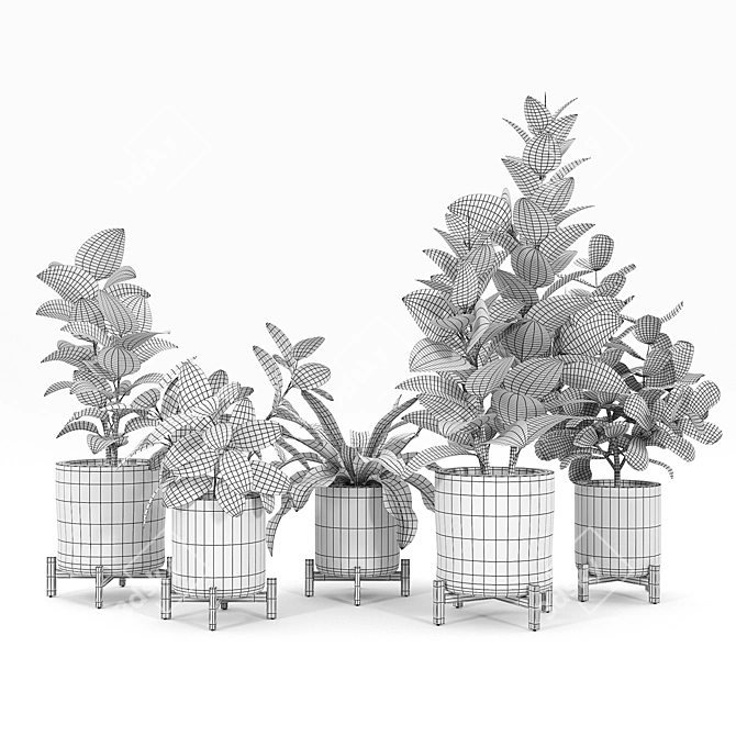 Bungalow Planter Set: Versatile and Stylish 3D model image 5