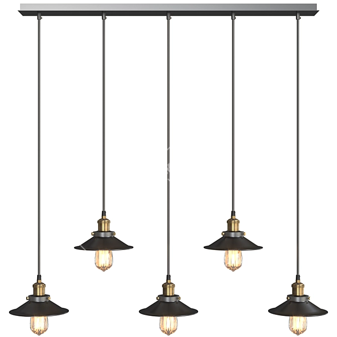 Industrial Loft Cone Pendant Chandelier 3D model image 2