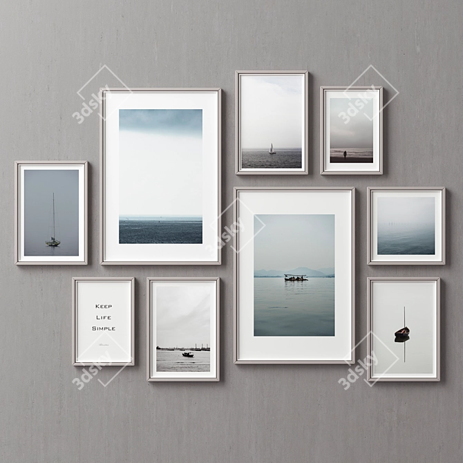 Versatile Picture Frames Set - Multiple Colors & Sizes 3D model image 3