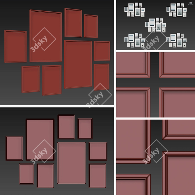 Versatile Picture Frames Set - Multiple Colors & Sizes 3D model image 5