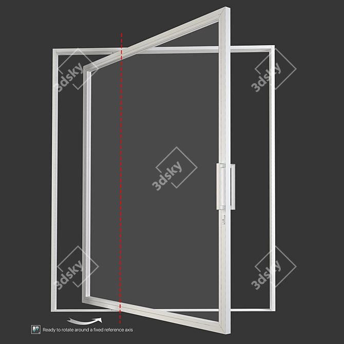 Sleek Aluminum Pivot Door 3D model image 2