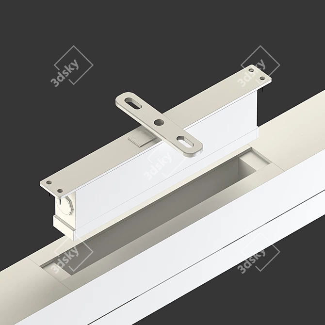 Sleek Aluminum Pivot Door 3D model image 4