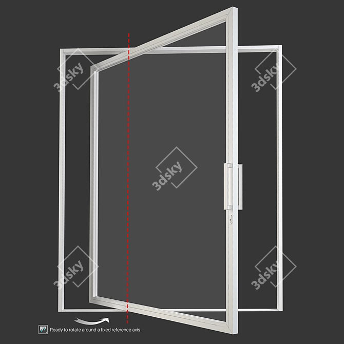 Sleek Aluminum Pivot Door 3D model image 6