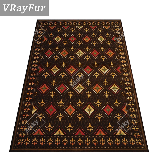 High-Quality Carpets Set - 3 Variants 3D model image 2