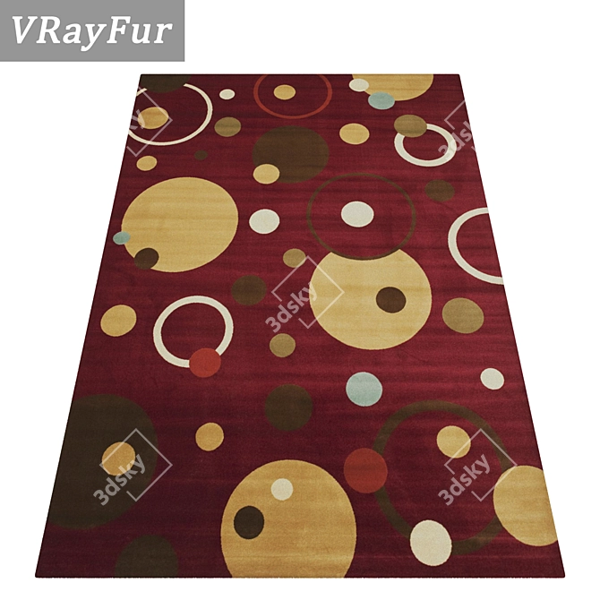 Luxury Set of 3 High-Quality Carpets 3D model image 2