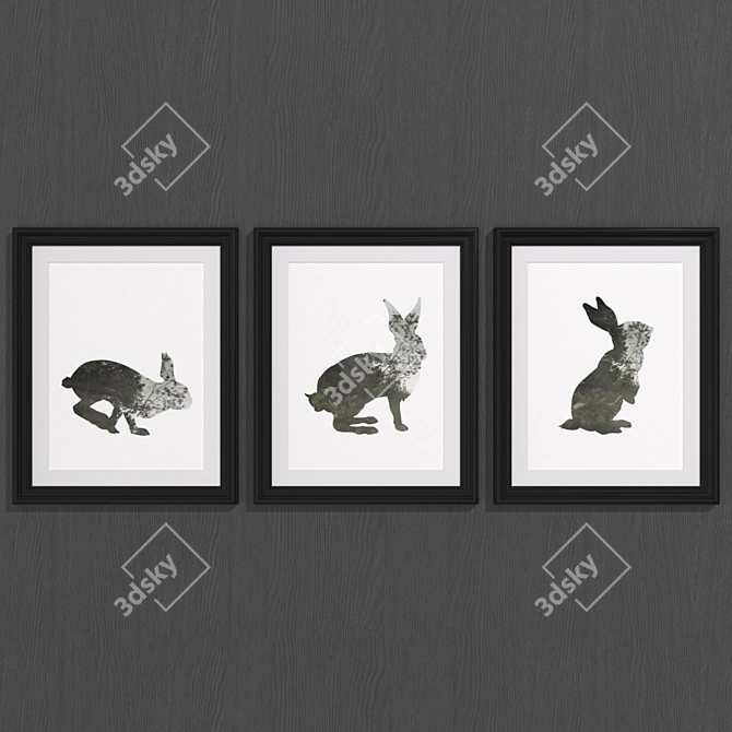 Contemporary Forest Rabbit Art 3D model image 1