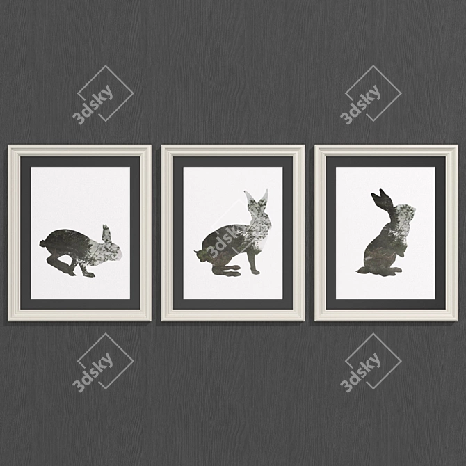 Contemporary Forest Rabbit Art 3D model image 2